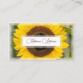 Tarjeta De Visita rectángulos blancos floridos de girasol minimalist