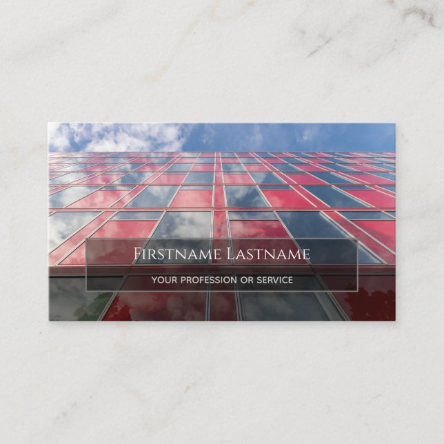 Tarjeta De Visita Rectángulos de rascacielos de oficina de fachada d (Anverso)