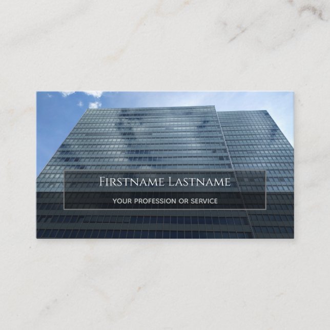 Tarjeta De Visita Rectángulos de rascacielos de oficina de fachada d (Anverso)