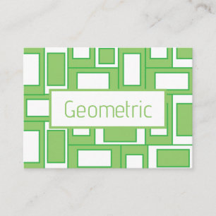 Tarjeta De Visita Rectángulos Geométricos Verde Blanco 