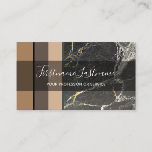 Tarjeta De Visita Rectángulos minimalistas de mármol negro elegante