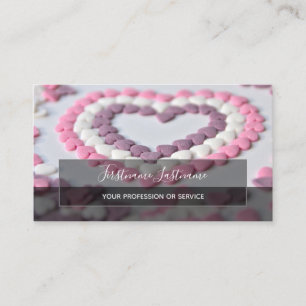 Tarjeta De Visita Rectáreas elegantes de corazones encantadores semi