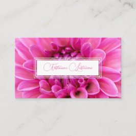 Tarjeta De Visita Rectargos blancos floridos de flor rosa minimalist