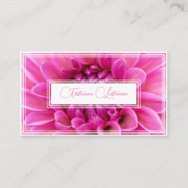 Tarjeta De Visita Rectargos blancos floridos de flor rosa minimalist