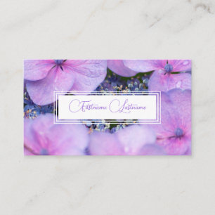 Tarjeta De Visita Rectargos blancos floridos de flor rosa minimalist