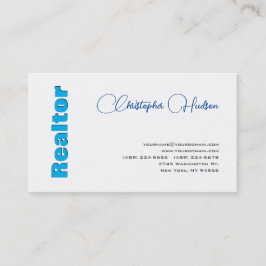 Tarjeta De Visita Rector simple profesional Inmobiliaria Blue White
