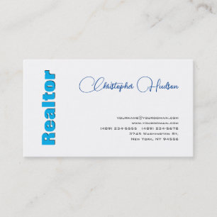 Tarjeta De Visita Rector simple profesional Inmobiliaria Blue White