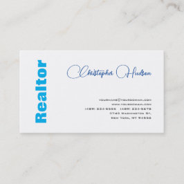 Tarjeta De Visita Rector simple profesional Inmobiliaria Blue White