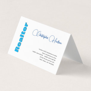 Tarjeta De Visita Rector simple profesional Inmobiliaria Blue White