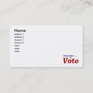 Tarjeta De Visita Recuerde votar