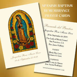 TARJETA DE VISITA RECUERDO BAUTIZO ESPAÑOL ORACIÓN RELIGIOSA 