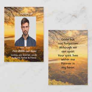 Tarjeta De Visita Recuerdo conmemorativo Amanecer dorado