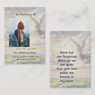 Tarjeta De Visita Recuerdo conmemorativo Ángel Cielo Nubes