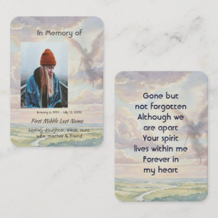 Tarjeta De Visita Recuerdo conmemorativo Ángel Cielo Nubes