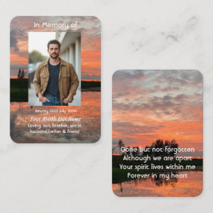 Tarjeta De Visita Recuerdo conmemorativo Atardecer Lago Cielo Reflej