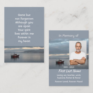 Tarjeta De Visita Recuerdo conmemorativo Barco de pesca Pescador
