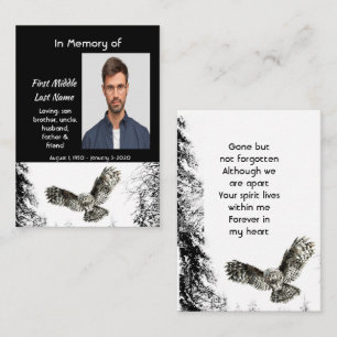 Tarjeta De Visita Recuerdo conmemorativo búho acuarela pájaro