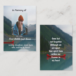 Tarjeta De Visita Recuerdo conmemorativo Canoa del lago Wilderness