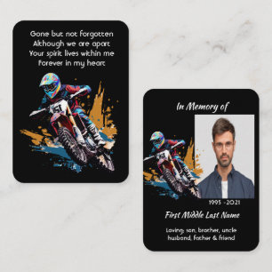 Tarjeta De Visita Recuerdo conmemorativo  Carreras de motocicletas d