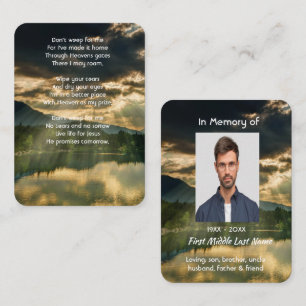 Tarjeta De Visita Recuerdo conmemorativo cristiano hermoso lago nube