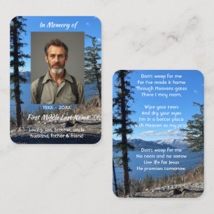 Tarjeta De Visita Recuerdo conmemorativo cristiano Lago Bosque Árbol