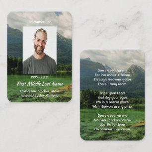 Tarjeta De Visita Recuerdo conmemorativo cristiano Lago de montaña