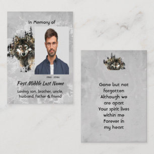 Tarjeta De Visita Recuerdo conmemorativo cristiano Lobo Lobos Arte d