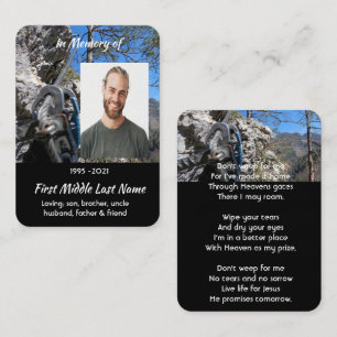 Tarjeta De Visita Recuerdo conmemorativo de escalada en roca cristia