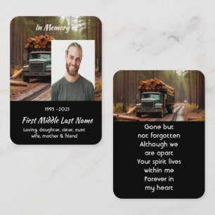 Tarjeta De Visita Recuerdo conmemorativo del conductor de transporte