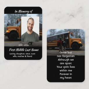Tarjeta De Visita Recuerdo conmemorativo del conductor del autobús e