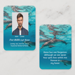 Tarjeta De Visita Recuerdo conmemorativo delfines bajo el agua océan