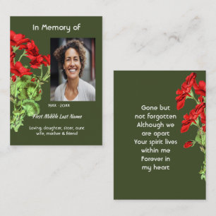 Tarjeta De Visita Recuerdo conmemorativo flor de geranio