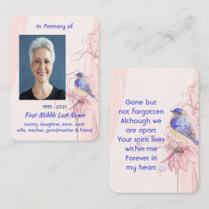Tarjeta De Visita Recuerdo conmemorativo Jardín de pajarito azul