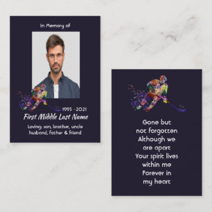 Tarjeta De Visita Recuerdo conmemorativo jugador de hockey deporte