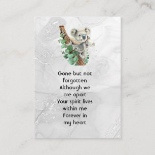 Tarjeta De Visita Recuerdo conmemorativo koala lindo niños