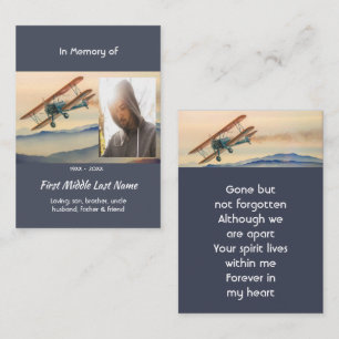 Tarjeta De Visita Recuerdo conmemorativo Nubes Biplano Cielo