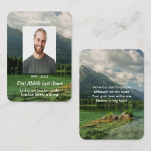 Tarjeta De Visita Recuerdo conmemorativo paisaje de lago de montaña