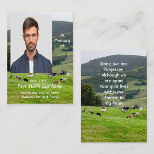 Tarjeta De Visita Recuerdo conmemorativo paisaje granja de ganado