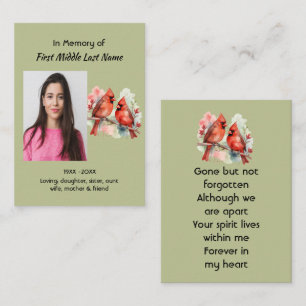 Tarjeta De Visita Recuerdo conmemorativo pájaro cardenal