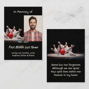 Tarjeta De Visita Recuerdo conmemorativo para jugador de bolos