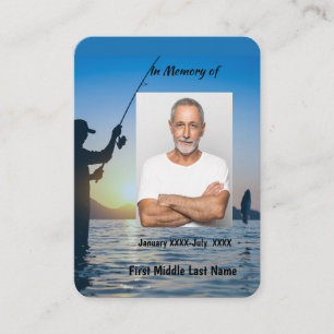 Tarjeta De Visita Recuerdo conmemorativo pescador pesca peces