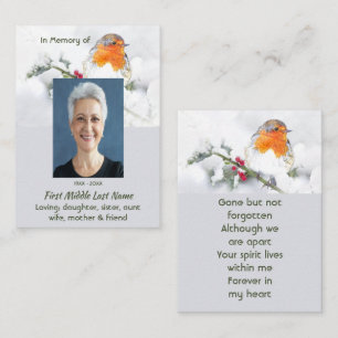 Tarjeta De Visita Recuerdo conmemorativo petirrojo inglés