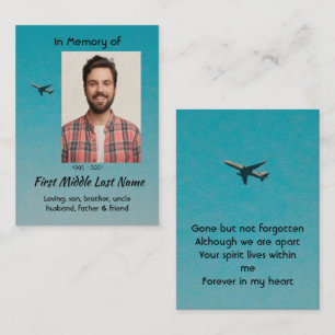 Tarjeta De Visita Recuerdo conmemorativo piloto avión volando