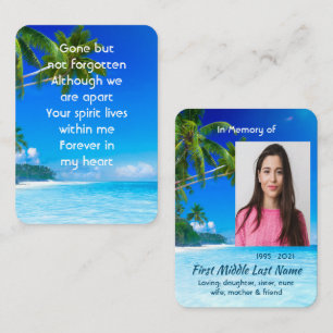 Tarjeta De Visita Recuerdo conmemorativo playa tropical exótica
