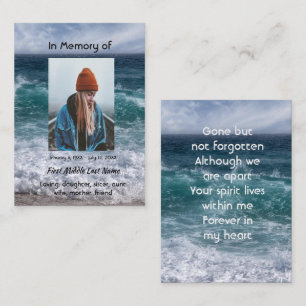 Tarjeta De Visita Recuerdo conmemorativo poema Océano Mar Playa