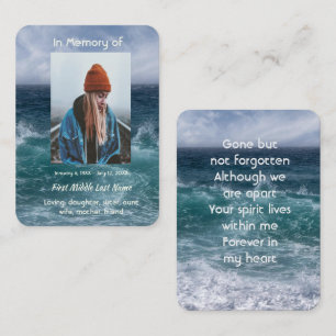 Tarjeta De Visita Recuerdo conmemorativo poema Océano Mar Playa