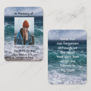 Tarjeta De Visita Recuerdo conmemorativo poema Océano Mar Playa
