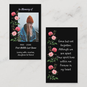 Tarjeta De Visita Recuerdo conmemorativo  Rosas Jardín Flores