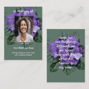 Tarjeta De Visita Recuerdo conmemorativo Violeta Africana