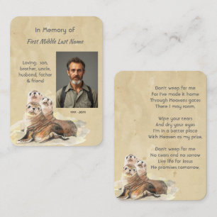 Tarjeta De Visita Recuerdo cristiano Seales de acuarela Animales